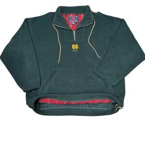 Vintage Norte Dame ALUMNI sweater. Plaid lined,POCKETS,Galt Sand,Men SzXL irish